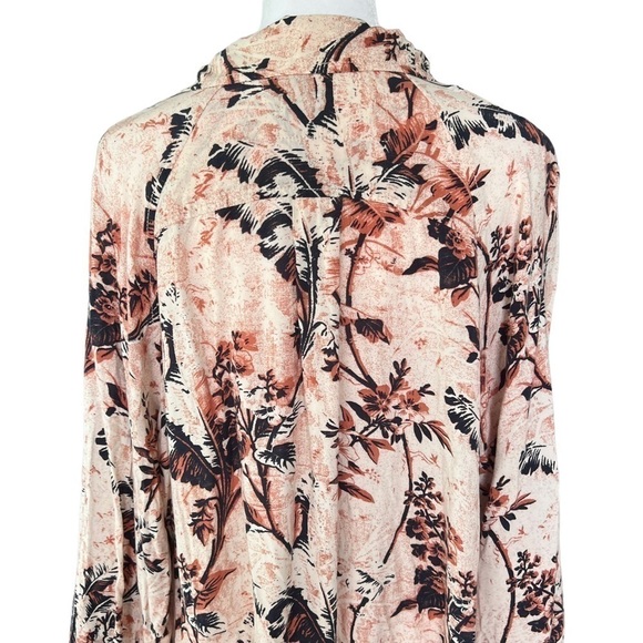 Free People - Oversized Floral Button Down Floral Boho Blouse Sz S - Picture 6 of 7